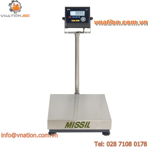 platform scales / with LCD display / stainless steel pan / battery-powered