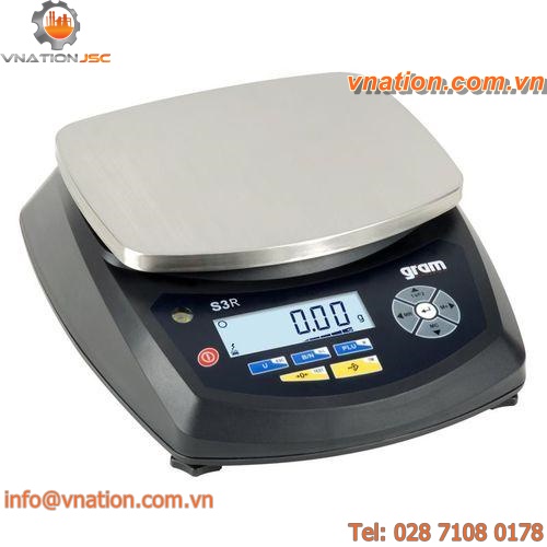 precision balance / tabletop / with LCD display / stainless steel pan