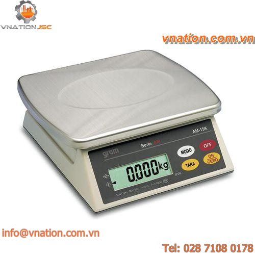 bench scales / with LCD display / stainless steel pan / battery-powered