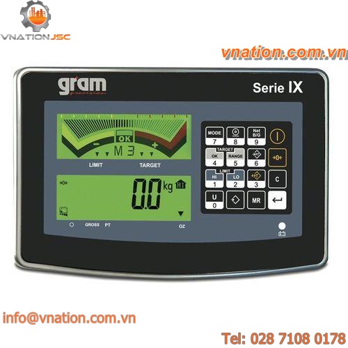 weight indicator with LCD graphic display / built-in / programmable / battery-powered