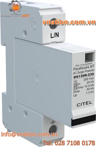 type 1 surge arrester / DIN rail / draw-out / low-voltage
