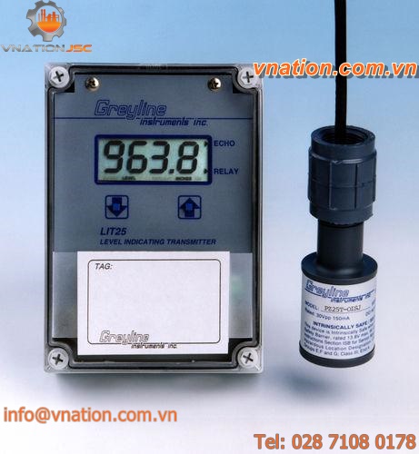 ultrasonic level transmitter / for liquids / for tanks / programmable