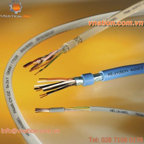data transmission cable / multi-conductor / insulated / flexible