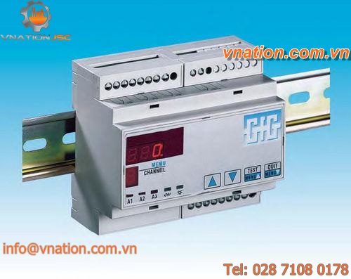 DIN rail mounting gas detection control unit