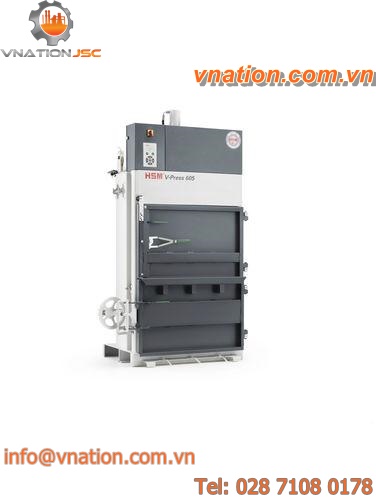 vertical baling press / front-loading / cardboard box / single-chamber