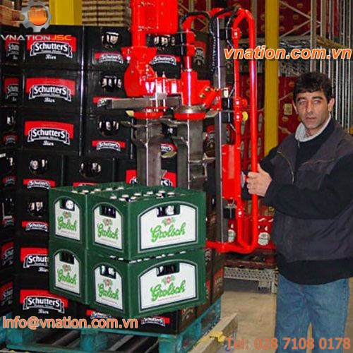 manipulator with hook / handling / for bottles / pillar