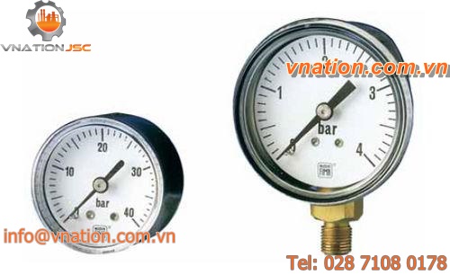 pressure gauge / Bourdon tube / dial / for liquids / for gas