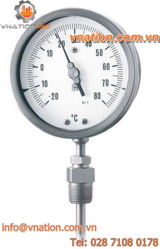dial thermometer / gas / bimetallic / insertion