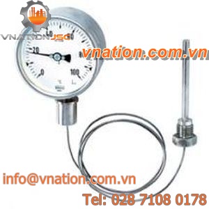 dial thermometer / gas expansion with capillary / surface-mount / industrial