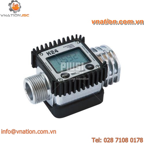 turbine flow meter / in-line / aluminum / with LCD display