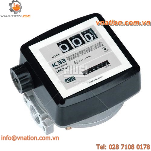 positive displacement meter / flowmeter / analog / with oscillating disc / for liquids