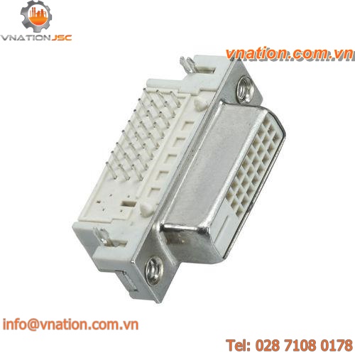 DVI connector / rectangular / screw