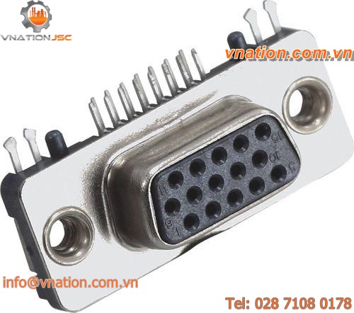 D-Sub connector / rectangular / female