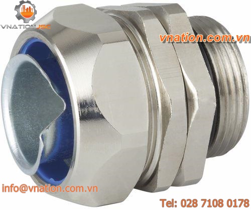 conduit fitting / screw / nickel-plated brass / rotary