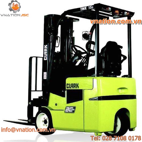 electric forklift / ride-on / 3-wheel / compact