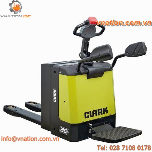 electric pallet truck / with rider platform / handling / loading