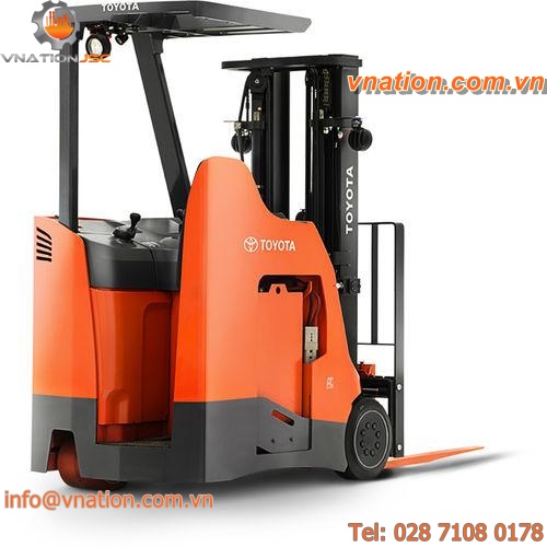 electric forklift / stand-on / handling / 3-wheel