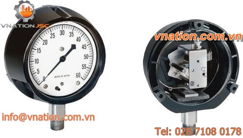 diaphragm pressure gauge / capsule / analog / corrosion-resistant