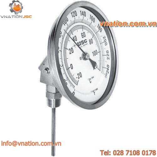 adjustable dial thermometer / bimetallic / insertion / rugged
