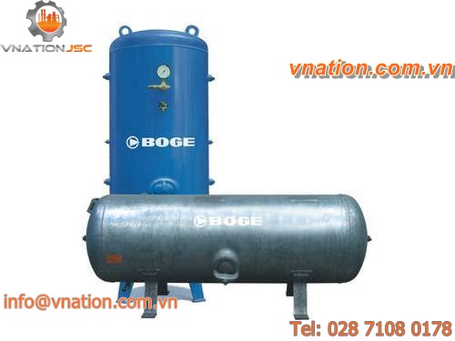 compressed air tank / buffer / metal / vertical