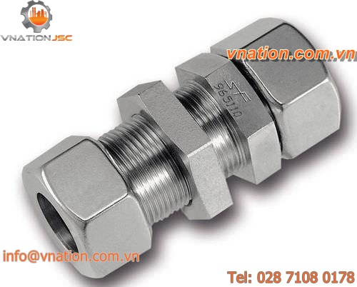 bulkhead fitting / cutting ring / straight / stainless steel
