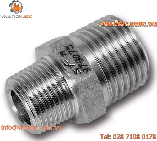 hydraulic male-to-male reducer / for pipes / threaded / stainless steel
