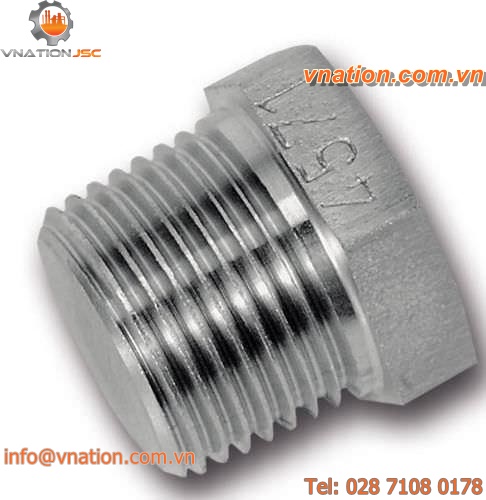 hexagonal plug / male / threaded / stainless steel