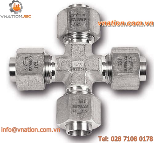 union fitting / 37? flare / cross / stainless steel