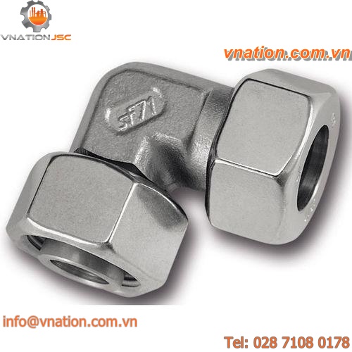 cutting ring fitting / compression / 90? angle / stainless steel