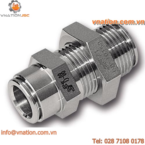 bulkhead fitting / union / push-in / male