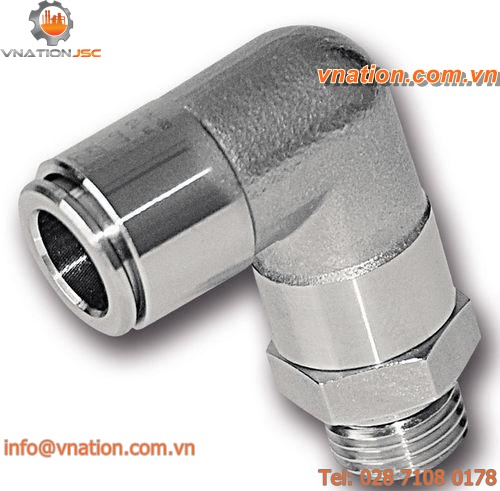 push-in fitting / male / threaded / elbow