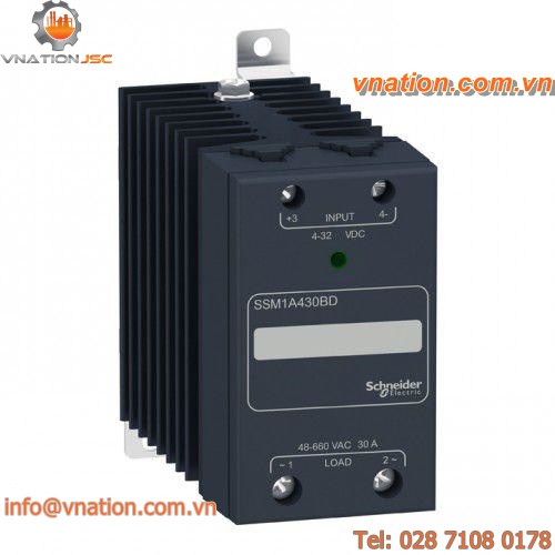 DIN rail solid state relay / panel-mount / with heatsink / single-phase