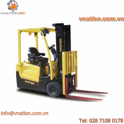 electric forklift / ride-on / counterbalanced / 3-wheel