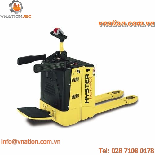 electric pallet truck / with rider platform / unloading / vehicle loading