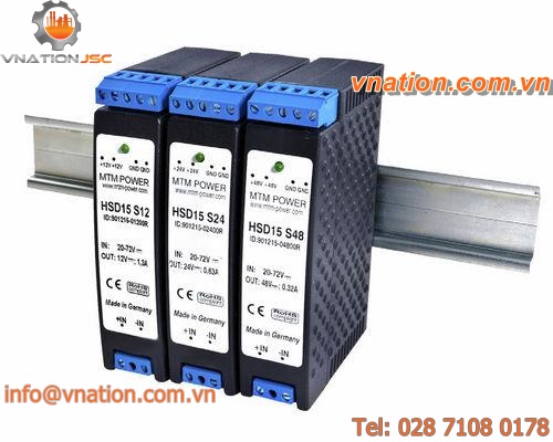 DIN rail DC/DC converter / encapsulated / step-down / insulated
