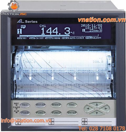 strip chart chart recorder / with integrated data logger