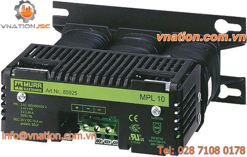 AC/DC power supply / filtered / DIN rail / three-phase
