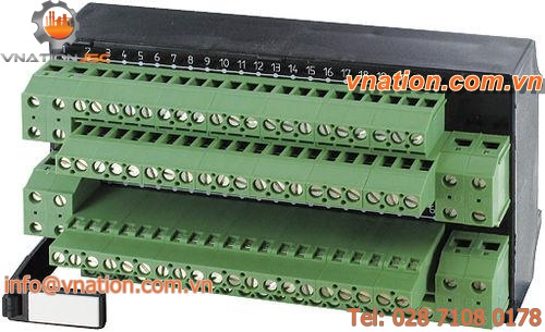 terminal block connector / signal / rectangular / screw