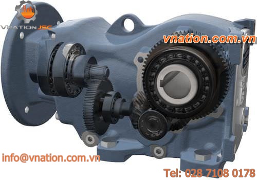 bevel gear reducer / orthogonal / for shafts / low-noise