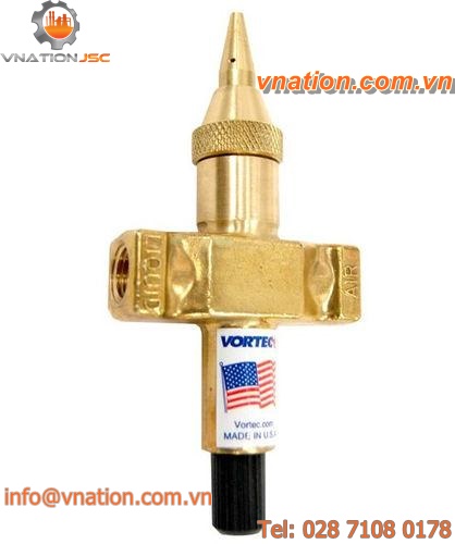 spray atomizing nozzle / very fine atomization / for liquids / compressed air