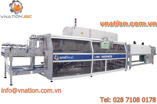 automatic shrink wrapping machine / with shrink tunnel / with heat shrink film / bottle