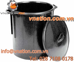 plastic waste bin / for household waste / with lid