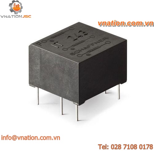 pulse transformer / cast resin / with double secondary / through-hole