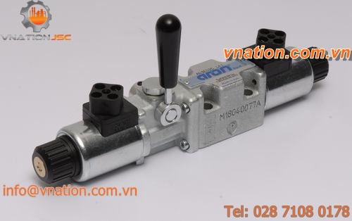 lever-operated hydraulic directional control valve / roller lever / direct-operated / solenoid-operated