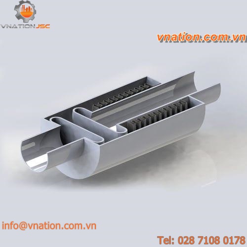 axial pipe expansion joint / stainless steel / carbon steel / flange