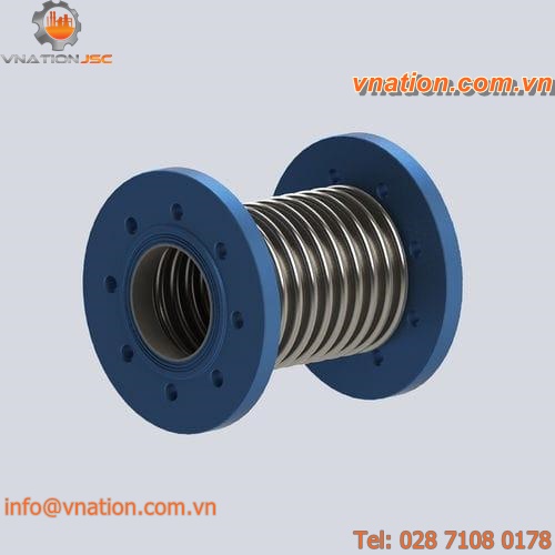 flange pipe expansion joint / angular / axial / stainless steel