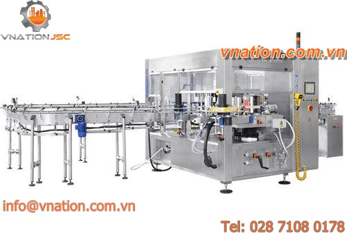 hot-melt glue labelling machine / bottle / for chemicals / for the food and beverage industry