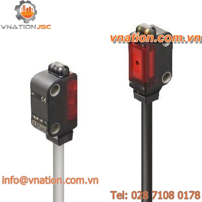 through-beam photoelectric sensor / rectangular / laser / miniature