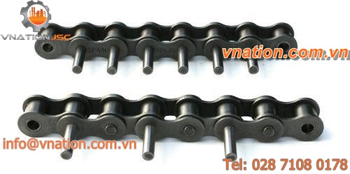 transfer chain / with extended bearing pins / stainless steel