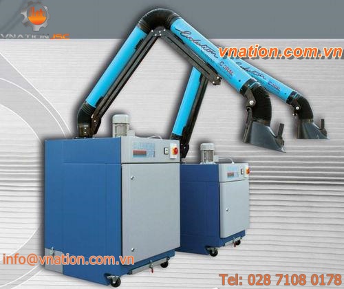 welding fume extractor / cartridge / mobile / with extraction arm